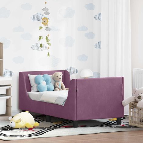 Kinderbettgestell mit Kopfteil Lila 70 x 140 cm Samt