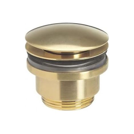 Bonde de lavabo universelle - 1 unité - Laiton brossé - Mécanisme clic-clac convertible - Pour salle de bain moderne - Diamètre 63 mm (1/5)
