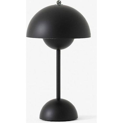 LED-Tischleuchte in Blütenknospenform, Nachtlicht, Pilz-Tischleuchte, skandinavischer Stil, für Nachttisch, Schlafzimmer, Büro, schlichte und moderne Dekoration, US-Stecker, schwarz (1/4)