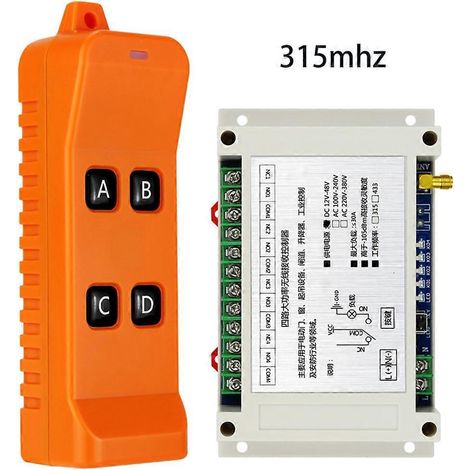Télécommande sans fil 315/433 MHz pour portes électriques avec 4 boutons - Duplicateur (1/4)