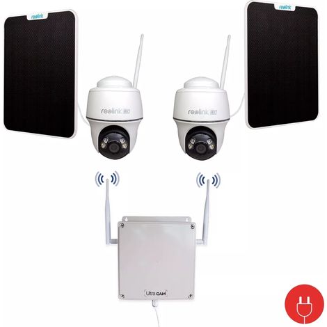 Ultra Secure – Kit de vidéosurveillance 4G IP65 avec 2 caméras motorisées solaires 4K – Vision nocturne jusqu'à 10m – Détection de mouvement intelligente (1/5)