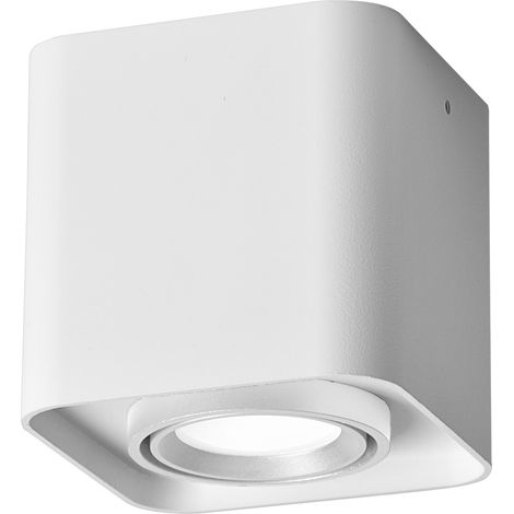 Spot plafonnier carré GU10 blanc Polux XENO 321398 (1/3)
