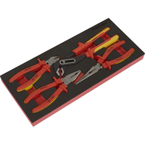 Sealey TBTE07 Premier Insulated Pliers Set with Tool Tray 4pc - VDE Approved (1/5)