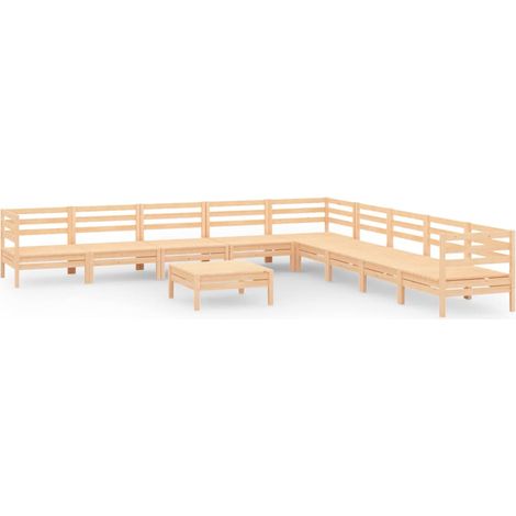 Maison Exclusive - Juego de muebles de jardín 10 piezas madera ma (1/5)