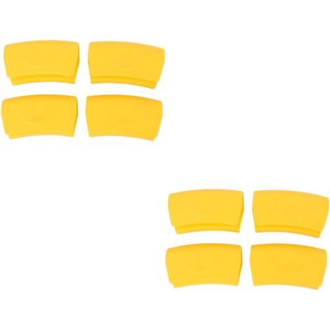 Lot de 8 protège-poignées en silicone jaune, résistants à la chaleur, anti-brûlure, compatibles avec toutes casseroles et poêles. (1/5)