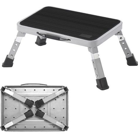 Klappbarer Stahltritt Tritt für Erwachsene Klappleiter Camping Wohnwagen Tragkraft 150 kg Besonders robust (1/5)