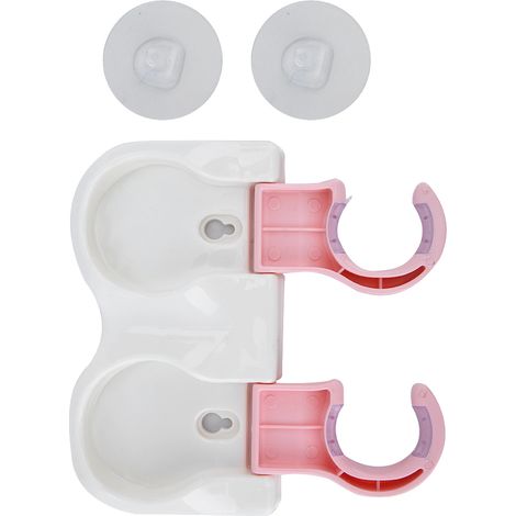 Crochet Adhésif Sans Trace - Support Mural Pour Balai Et Serviette - Cuisine Salle De Bain Carrelage Lisse - Lot De 1 Rose (1/5)