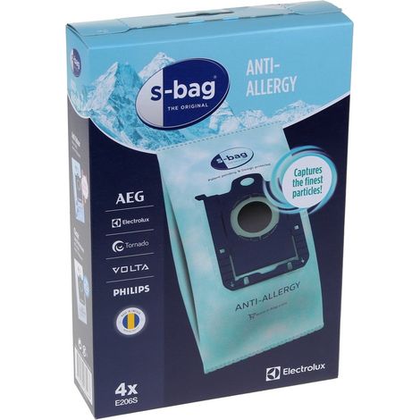 Electrolux - sacchetto aspirapolvere s-bag anti-allergy e206s 4 pezzi - 9001684605 - 7321423976707