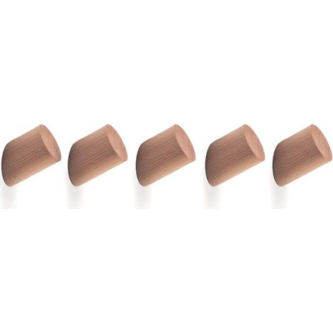Appendiabiti Parete Legno Abiti Set 5 Pezzi Diametro 47 mm (1/5)