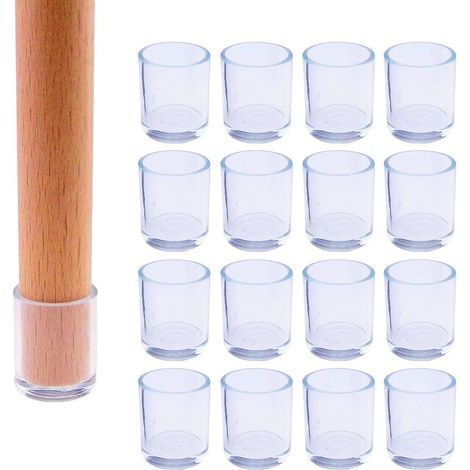 Lot de 16 embouts de protection pour pieds de chaise - En silicone - Ronds - Diamètre : 16 mm (1/5)
