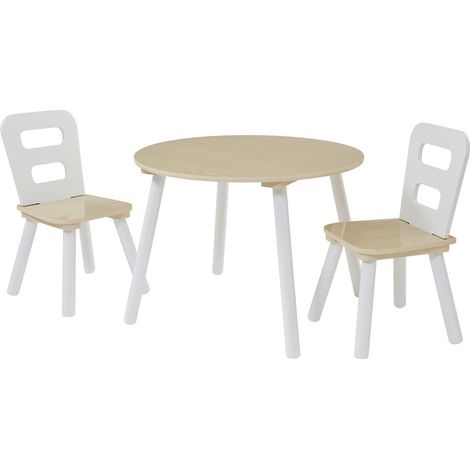 Kids Round Table and Chairs Set - L60 x W60 x H44 cm