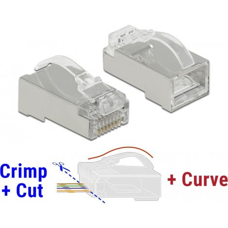 Delock RJ45 para Prensado+Corte+Curva macho Cat.6 STP 20 piezas