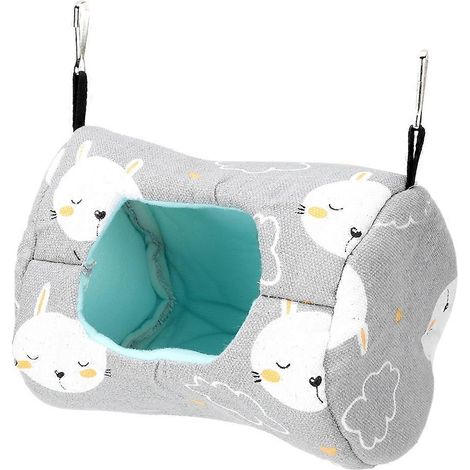 Hamac suspendu en toile grise Four Seasons pour hamsters, chinchillas et autres petits animaux de compagnie. Gris, petit. (1/3)