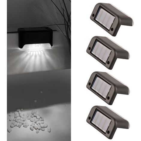 Éclairage Solar pour Escalier Extérieur - 4 Pièces, Blanc, IP65, ABS, Étanche, 8cm. (1/5)
