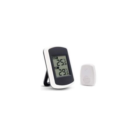Kabelloses digitales LCD-Thermometer – Innenmessung -40 bis 60 °C, Außenmessung 0 bis 60 °C – Genauigkeit ± 1 °C – Reichweite 100 m – Crezuo
