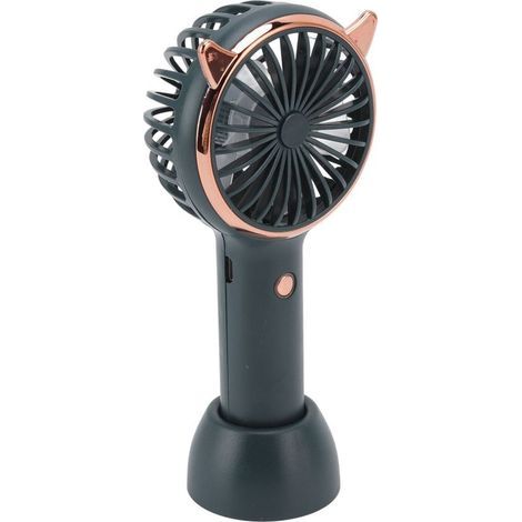 Ventilateur portable en forme d'oreilles de chat, mini ventilateur rechargeable avec éclairage RGB, ultra silencieux, 3 niveaux de vitesse, design pliable pour transport facile – Aqua (1/5)
