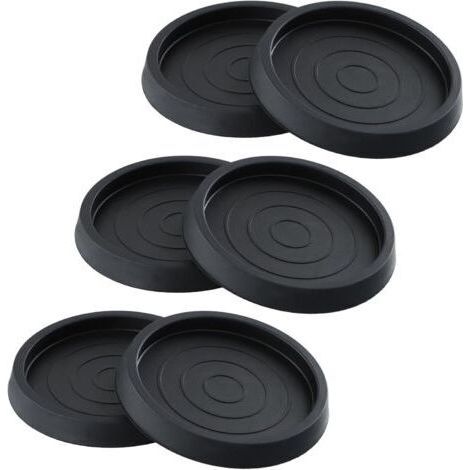 6 pièces patins ronds antidérapants en caoutchouc, patins noirs pour meubles, pieds de chaise en caoutchouc de 2,5 pouces pour armoires, canapés, tables, pianos, roulettes pour meubles (1/4)