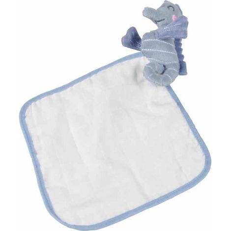 Doudou avec Lange "Hippocampe" 18cm Bleu (1/3)