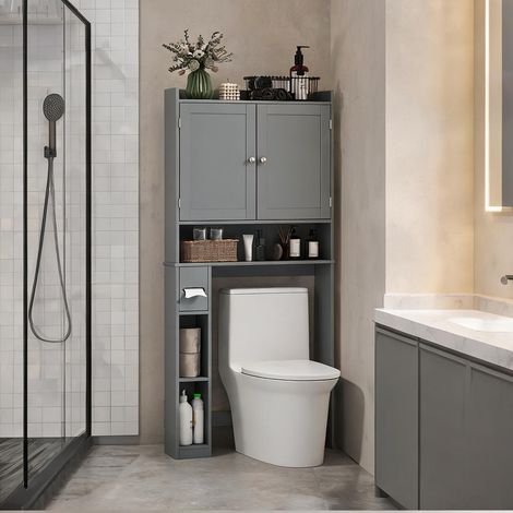 Meuble de salle de bain gris en MDF 80 x 19,5 x 170 cm (1/5)