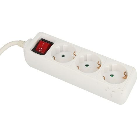 Bloc multiprise Kopp triple, interrupteur, blanc, 250 V, 16A