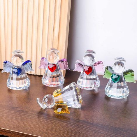 Figurine En Cristal - Décor Intérieur Bureau Salon Chambre - Ornement Festif Noël Anniversaire - 5 Pièces - Hauteur 7,5 à 10 cm (1/5)