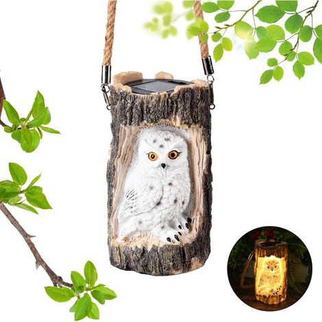 Lampes solaires de jardin d'extérieur, statues de hibou pour jardin, décorations extérieures, lampe solaire hibou pour jardin (Hibou) pour rues, cours, fêtes, jours fériés (1/5)