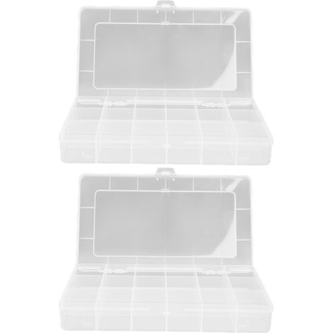 Boîte de rangement transparente à compartiments pour bijoux, perles, matériel de couture, accessoires pour cheveux, boîte de rangement en plastique à compartiments. (1/4)