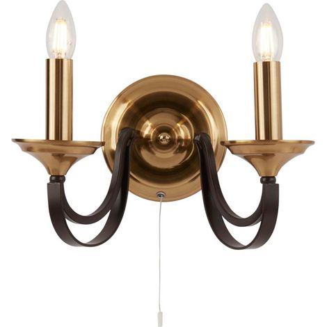 Searchlight Belfry - Applique a 2 luci a candela bronzo scuro, marrone, E14 (1/3)
