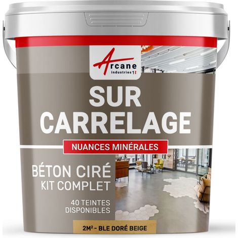 KIT KUNSTHARZBETON FÜR FLIESEN - Weizen-Gold-Beige - 2 m²-Kit (2 Schichten)