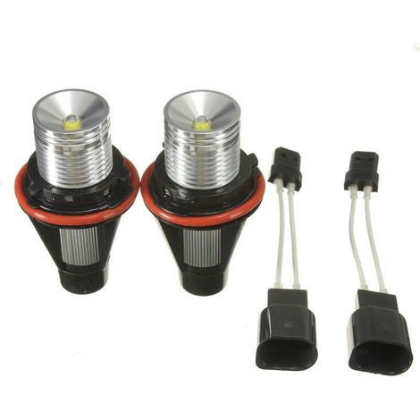 2pcs LED Angel Eyes Halo Bague 10W Ampoule Blanc pour BMW E39 E53 E60 E63 E64 E65 (1/4)