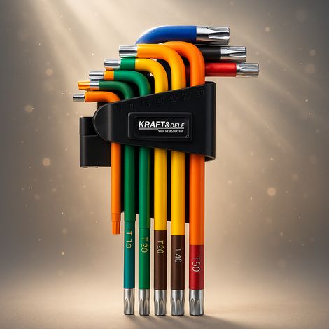 Jeu de 9 clés Allen Torx colorées  Kraft&Dele (1/5)