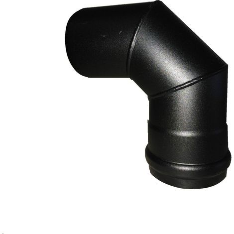 Gomito a 90° linea pellet in acciaio nero diametro 100 tubo per fumi curva