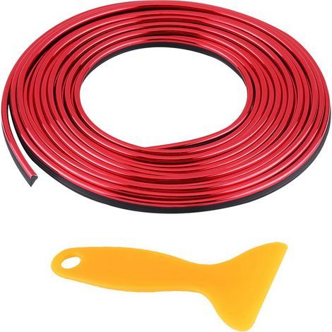 Modanature per interni auto, strisce decorative flessibili per pannelli porta, volante e bocchette dell'aria (rosse). (1/4)