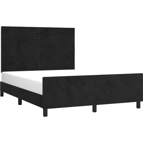 Cadre de lit sans matelas noir 140x190 cm velours vidaXL (1/5)