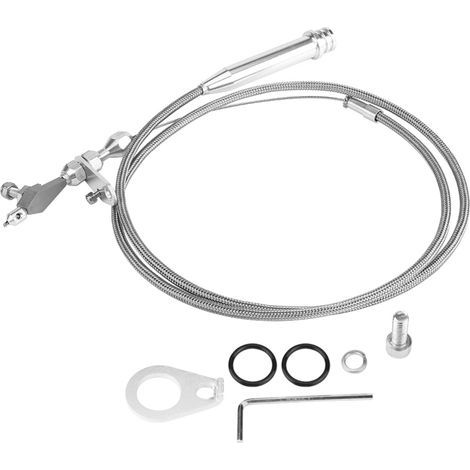Cable de kickdown turbo Acouto 350, 700R4 Cable de kickdown trenzado Bloqueo de transmisión para todos los GM Chevy Oldsmobile. (1/5)