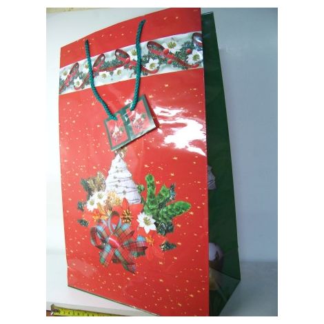 Sacchetti decorativi natalizi in lamina 32x50cm 12 pezzi  LAK MAXI