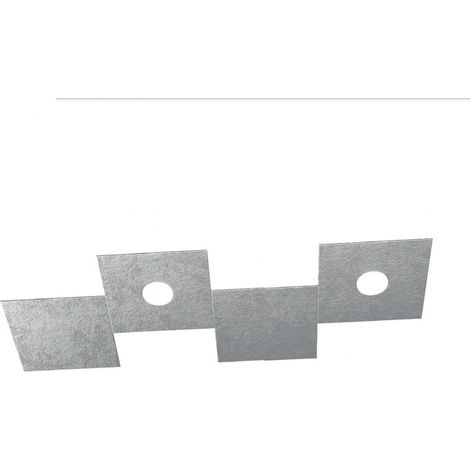 Plafoniera moderna top light eccentric 1156 2l2d gx53 led metallo lampada parete soffitto, finitura metallo foglia argento