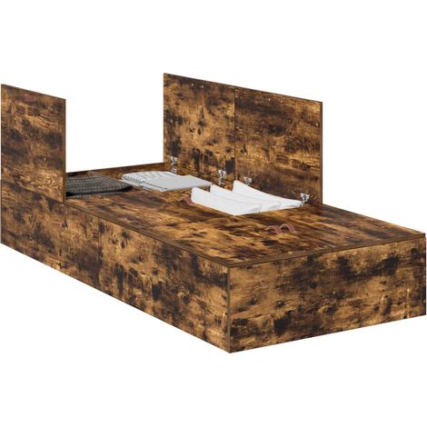Maison Exclusive - Struttura letto con contenitore Rovere fumé 80 x 200 cm