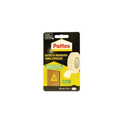 PATTEX NASTRO BIADESIVO SOFFICE- - mm.25h in rotoli da mt.1,5 - 12 pezzi HENKEL
