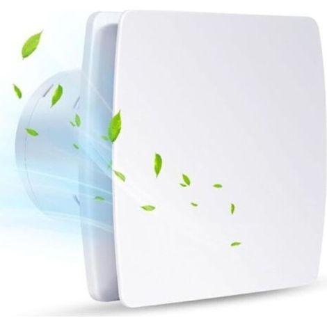 Extracteur d'air 100mm, Ventilateur de Salle de Bain Silencieux Blanc au Plafond et Montage Mural avec Clapet Anti-Retour pour WC, Cuisine, Fenêtre Loft et Cave, IPX4 (1/5)