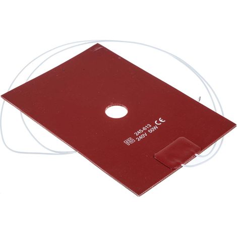Tapis chauffant en silicone Rectangle RS PRO, 240 V c.a., 50 W, 100 x 150mm ( Prix pour 1 )