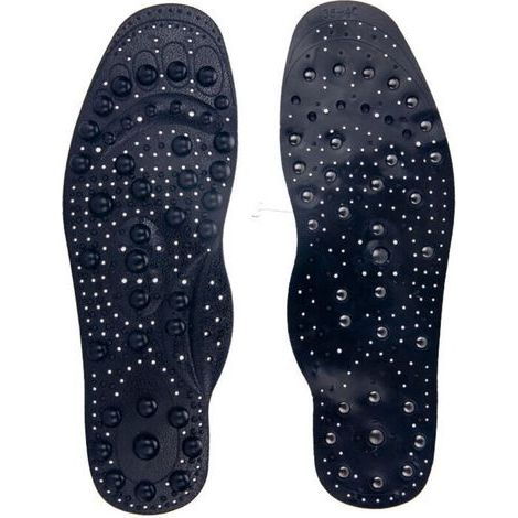 pair Semelles magnétiques de massage par points d'acupuncture à 68 aimants Semelles magnétiques en PVC Semelles de thérapie par acupression Semelles de massage par thérapie magnétique (1/4)