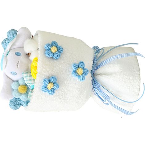 Bouquet en peluche pour enseignantes, détails exquis, doux et confortable, bouquet de poupées, bouquet de chien blanc (1/5)