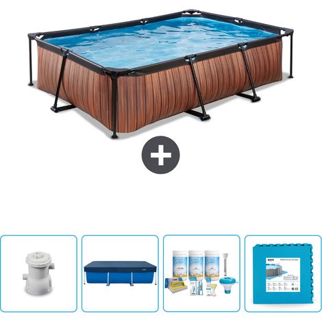Exit-toys Piscina Exit Rettangolare - Effetto legno - 300x200x65 cm - 7-pezzi SCB2 (1/5)