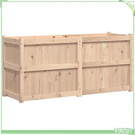 Jardinière / bac à fleurs d'extérieur - FAFEICY - 837489 - Bois de pin massif - 150 x 50 x 70 cm - Capacité généreuse (1/5)