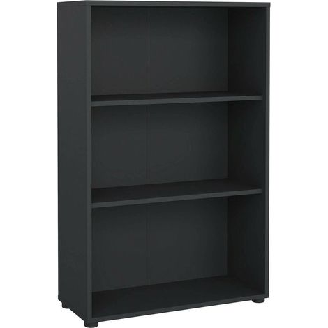 Dmora - Bücherregal Camille, Büroregal, Mobiler Buchhalter, Bücherbrett, 80x34 h124 cm, Grau (1/5)