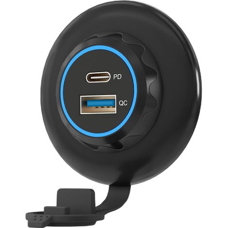Chargeur de voiture multi-ports, chargeur de voiture rapide, port PD QC3.0, double prise USB, prise de charge rapide de 30 W, chargeur de téléphone avec