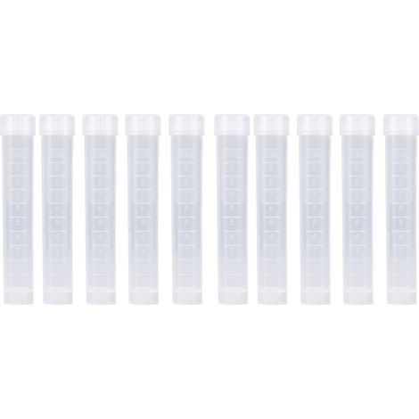 10 pièces tubes à essai en plastique 10ml avec bouchon à vis blanc pour congélation (1/5)