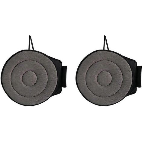 Lot de 2 coussins de siège pivotants à 360°, 40 cm (15,7 pouces), pour voiture, siège pivotant pour personnes âgées, chaise de maison ou de bureau, gris. (1/5)