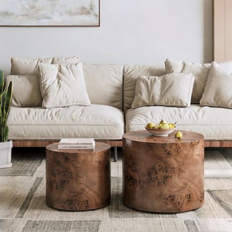 Table d'appoint en bois massif MDF 48 x 48 x 38 cm (1/5)